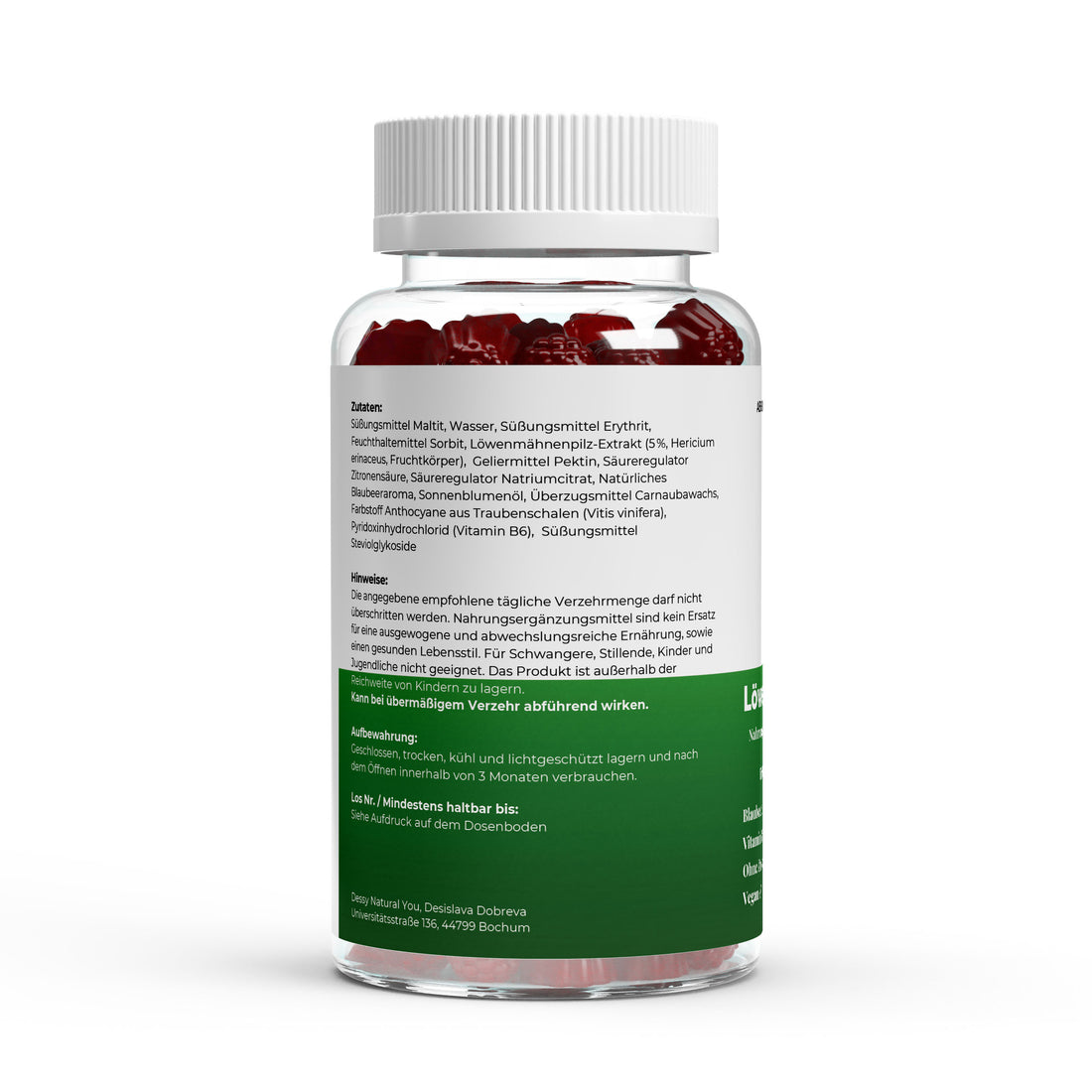 Löwenmähne + Vitamin B6 Gummies - 60 Stk. - Dessy Natural You