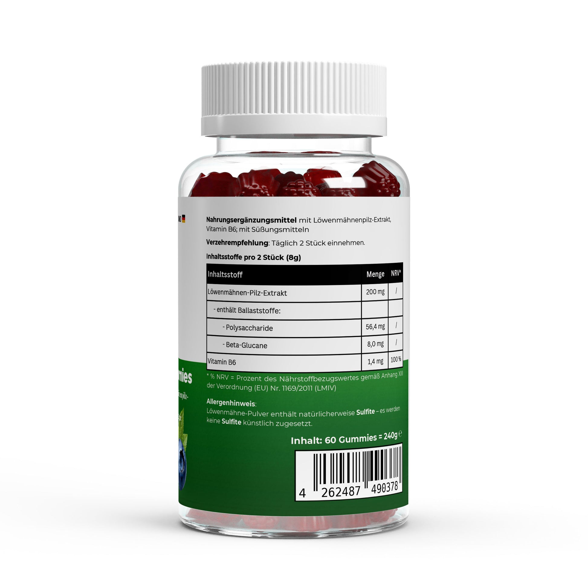 Löwenmähne + Vitamin B6 Gummies - 60 Stk. - Dessy Natural You